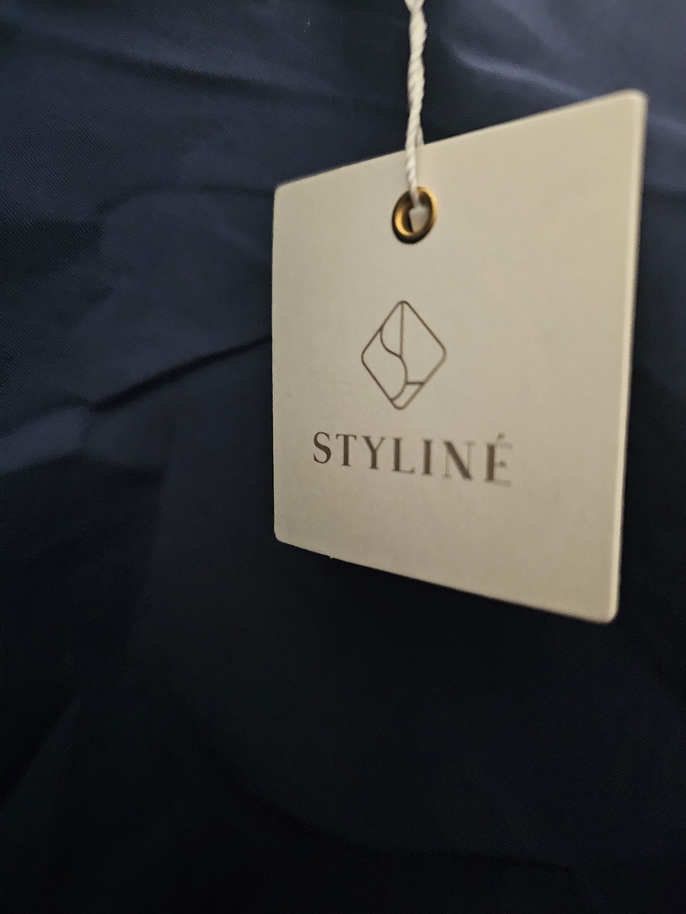 Navy Tote with Metallic Gold Leaf Print - Picture 6 of 7